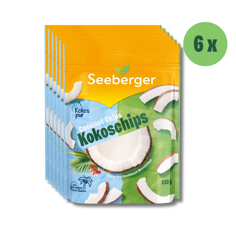 Seeberger Kokos-Chips Multipack - 6 x 110 g